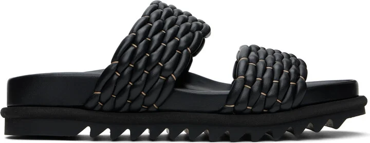 Dries Van Noten Black Braided Sandals