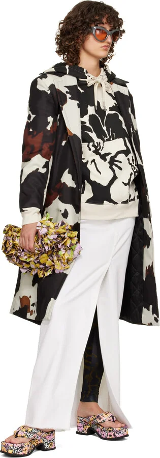 Dries Van Noten Black Floral Platform Heeled Sandals - Image 5