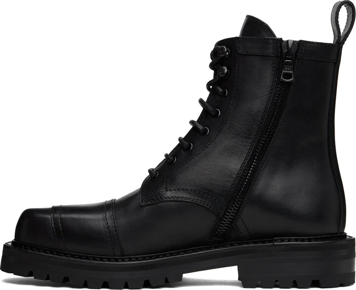 Dries Van Noten Black Lace-Up Boots - Image 3