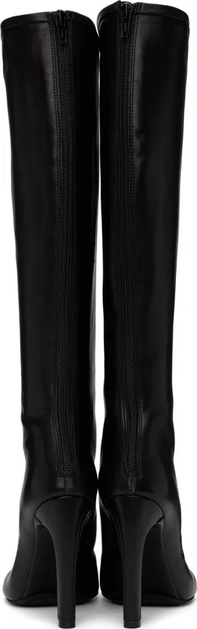 Dries Van Noten Black Lace-Up Tall Boots - Image 2