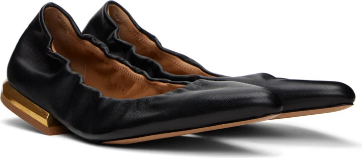 Dries Van Noten Black Leather Ballerina Flats - Image 4