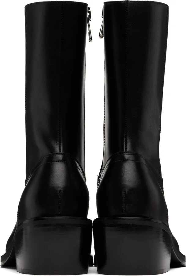 Dries Van Noten Black Leather Boots - Image 2