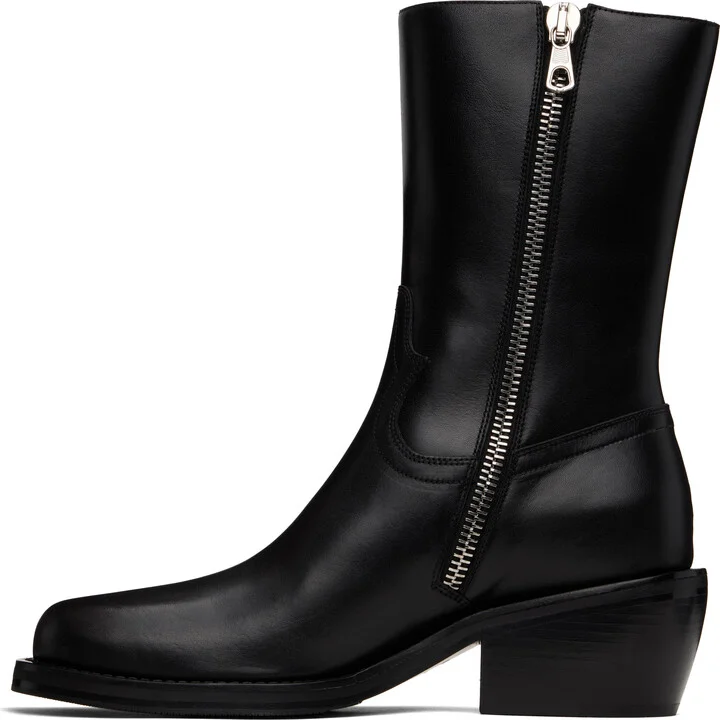 Dries Van Noten Black Leather Boots - Image 3