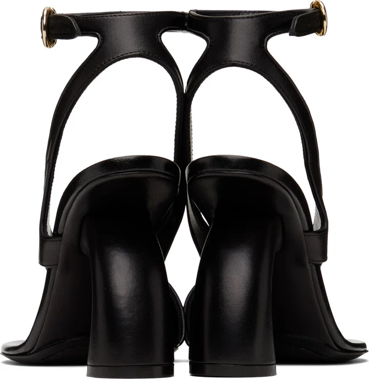 Dries Van Noten Black Leather Heeled Sandals - Image 2