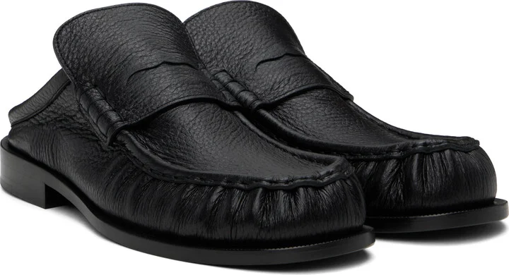 Dries Van Noten Black Leather Slip-on Loafers - Image 4