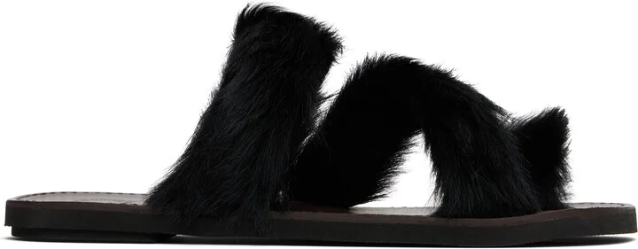 Dries Van Noten Black Open Toe Sandals