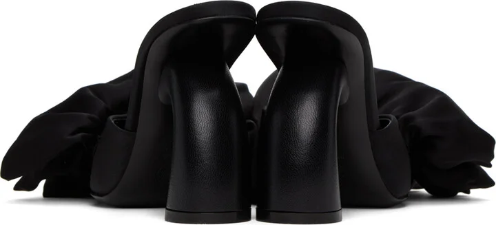 Dries Van Noten Black Ruffled Mules - Image 2