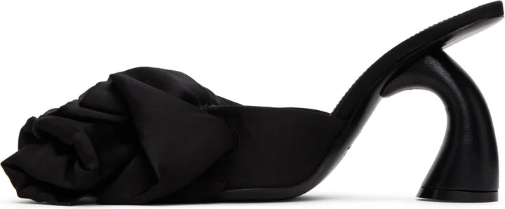 Dries Van Noten Black Ruffled Mules - Image 3