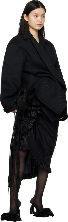 Dries Van Noten Black Ruffled Mules - Image 5