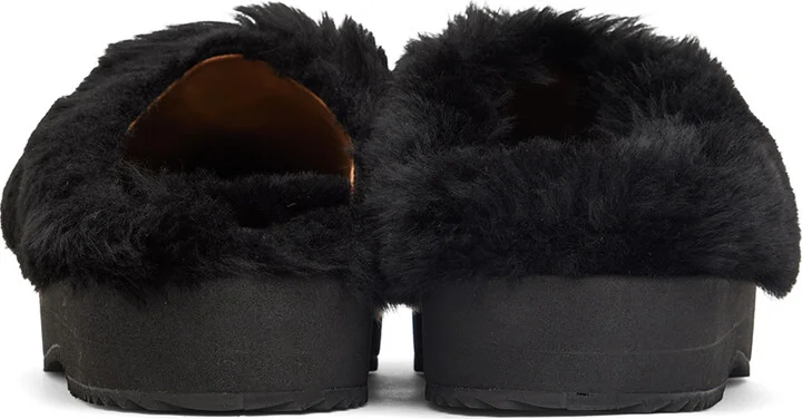 Dries Van Noten Black Slip-On Shearling Loafers - Image 2