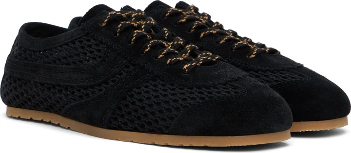 Dries Van Noten Black Suede Sneakers - Image 4