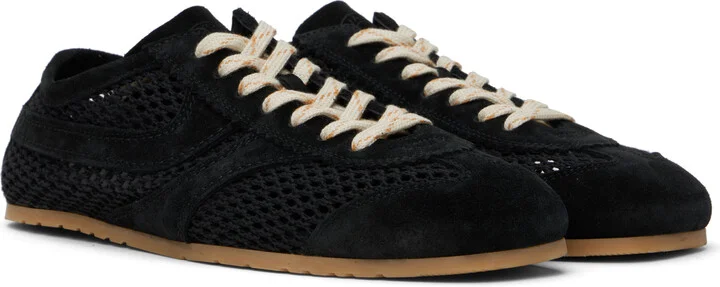 Dries Van Noten Black Suede Sneakers - Image 4