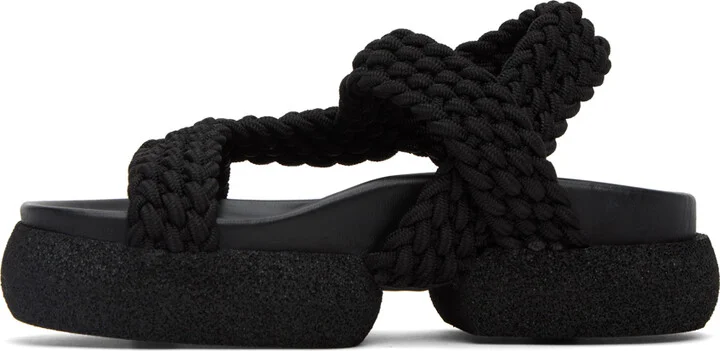 Dries Van Noten Black Woven Sandals - Image 3