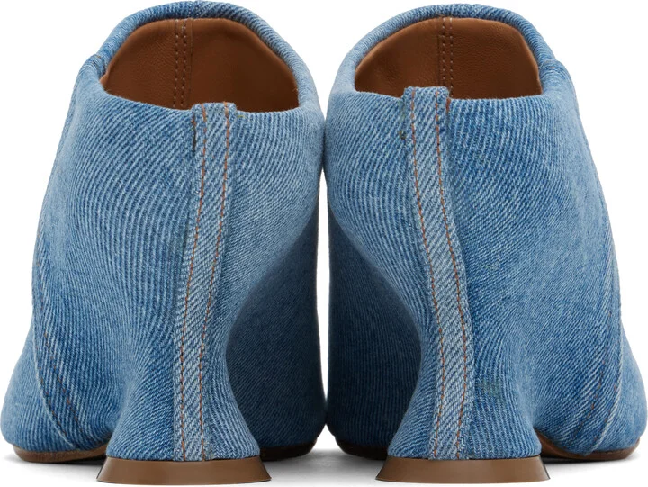 Dries Van Noten Blue Denim Mules - Image 2