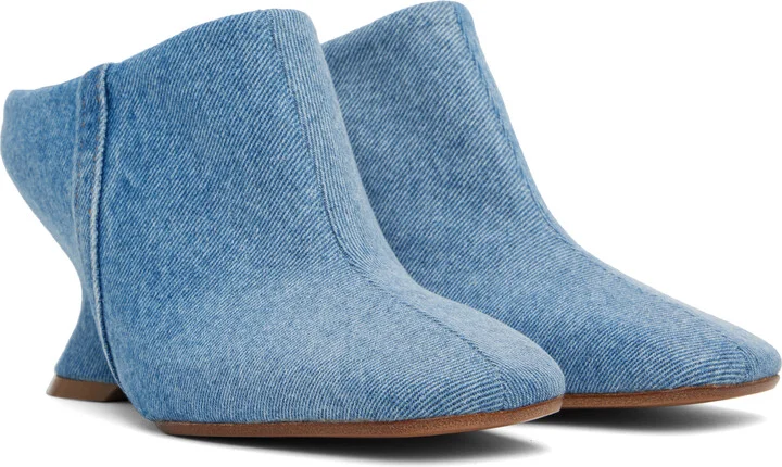 Dries Van Noten Blue Denim Mules - Image 4