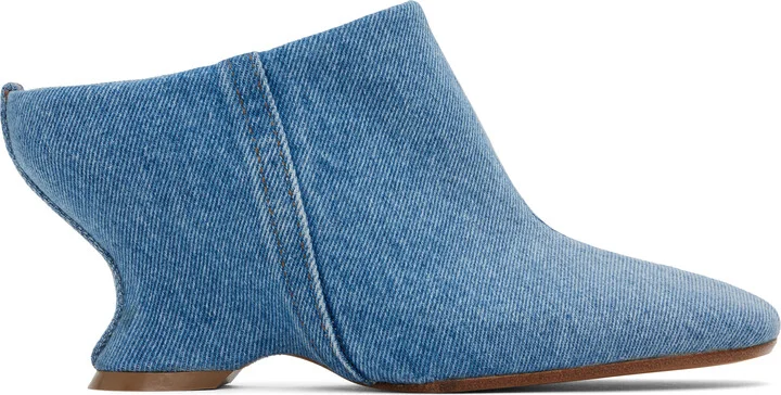 Dries Van Noten Blue Denim Mules