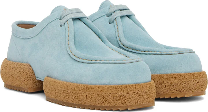 Dries Van Noten Blue Lace-Up Loafers - Image 4