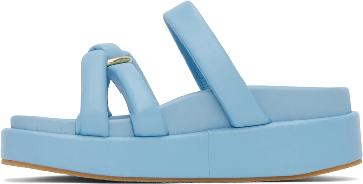 Dries Van Noten Blue Padded Platform Sandals - Image 3