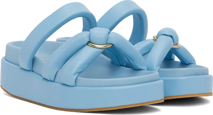 Dries Van Noten Blue Padded Platform Sandals - Image 4