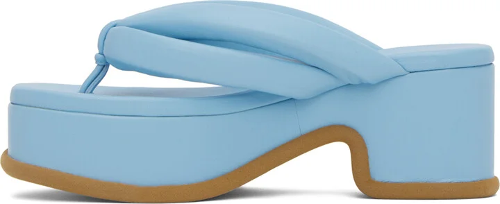 Dries Van Noten Blue Platform Thong Heeled Sandals - Image 3