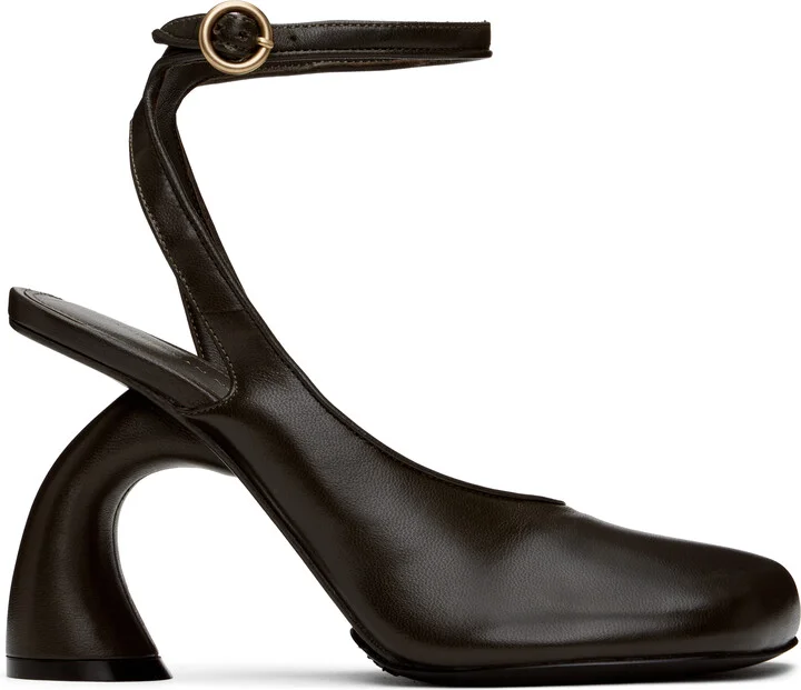 Dries Van Noten Brown Asymmetrical Heels