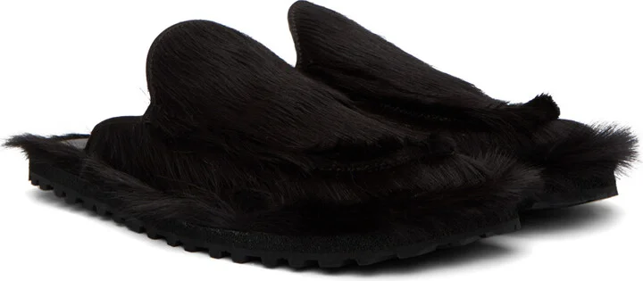 Dries Van Noten Brown Calf-Hair Loafers - Image 4