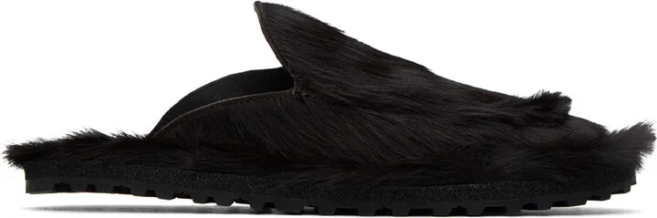 Dries Van Noten Brown Calf-Hair Loafers