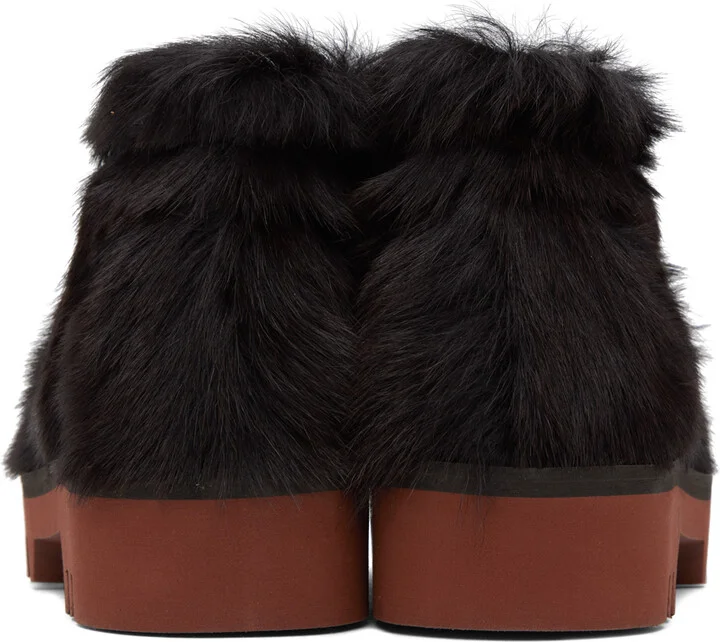 Dries Van Noten Brown Hair-On Leather Boots - Image 2