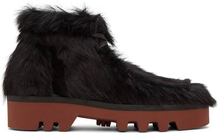 Dries Van Noten Brown Hair-On Leather Boots