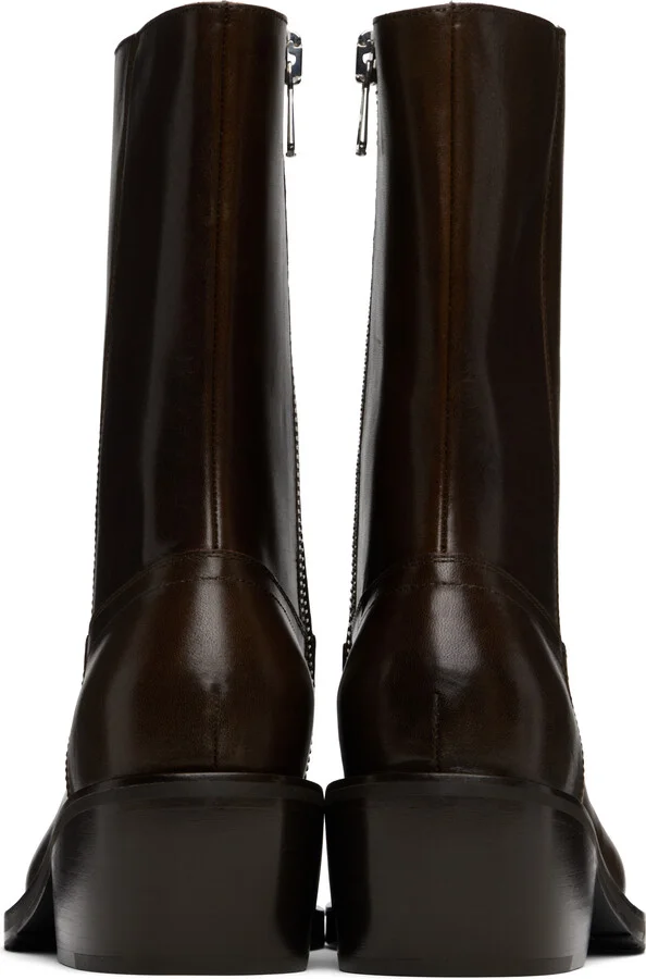 Dries Van Noten Brown Leather Boots - Image 2
