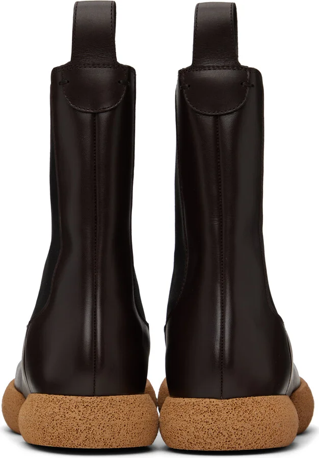 Dries Van Noten Brown Leather Chelsea Boots - Image 2