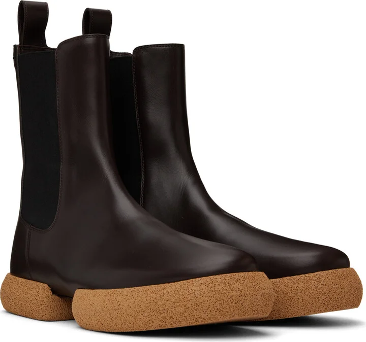 Dries Van Noten Brown Leather Chelsea Boots - Image 4