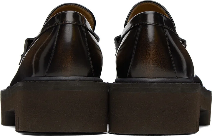 Dries Van Noten Brown Leather Loafers - Image 2