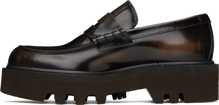 Dries Van Noten Brown Leather Loafers - Image 3