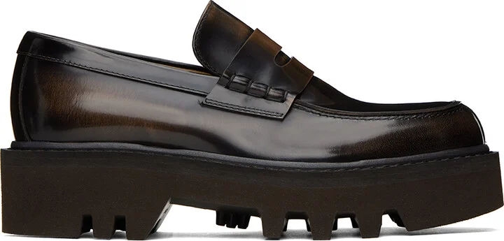 Dries Van Noten Brown Leather Loafers