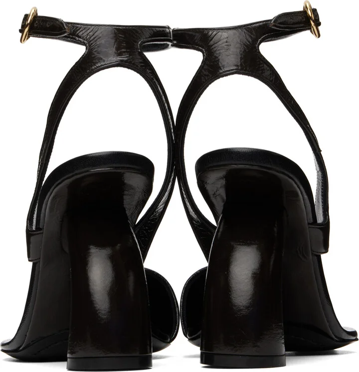 Dries Van Noten Brown Patent Heeled Sandals - Image 2