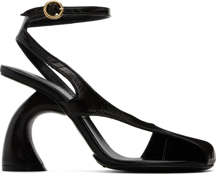 Dries Van Noten Brown Patent Heeled Sandals