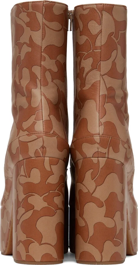 Dries Van Noten Brown Platform Boots - Image 2