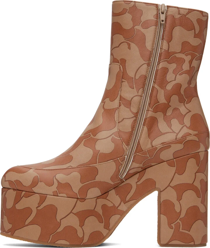 Dries Van Noten Brown Platform Boots - Image 3