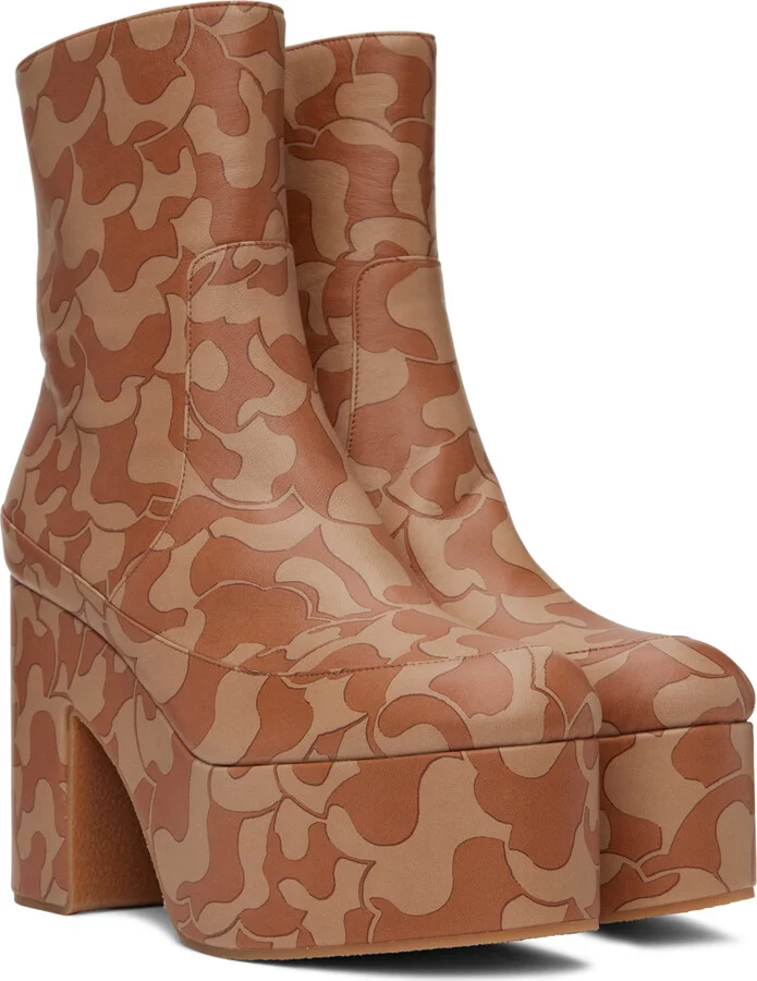 Dries Van Noten Brown Platform Boots - Image 4