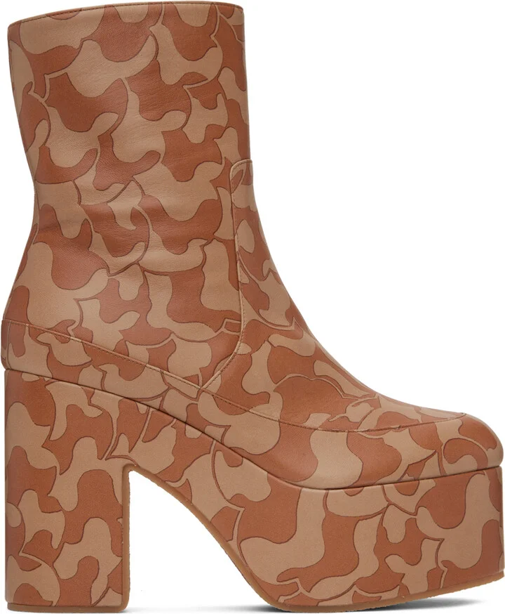 Dries Van Noten Brown Platform Boots