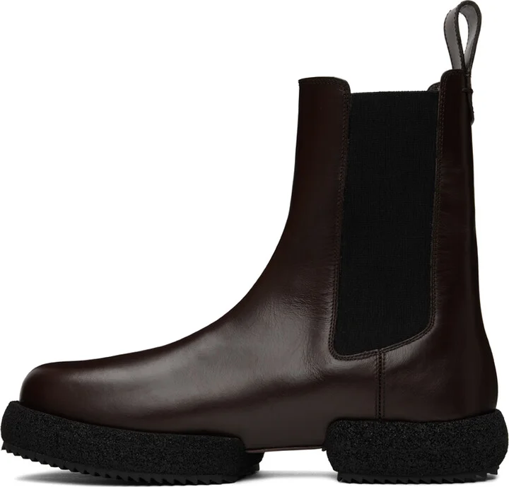 Dries Van Noten Brown Platform Chelsea Boots - Image 3