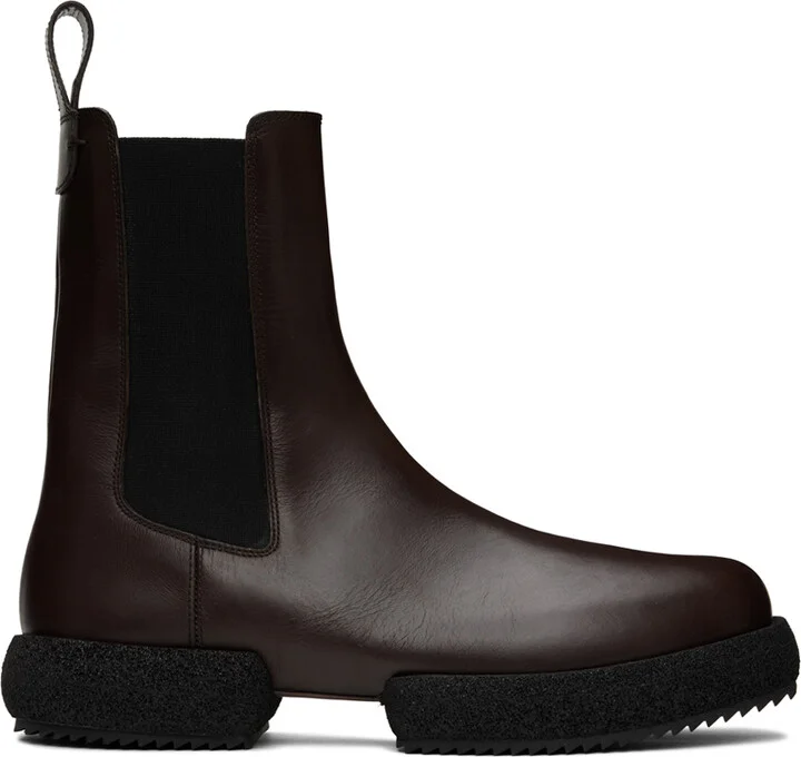 Dries Van Noten Brown Platform Chelsea Boots