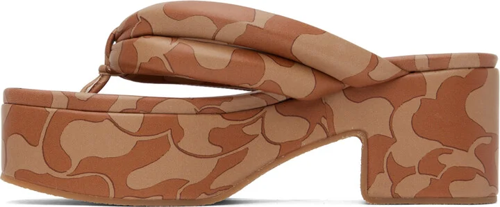 Dries Van Noten Brown Platform Thong Sandals - Image 3