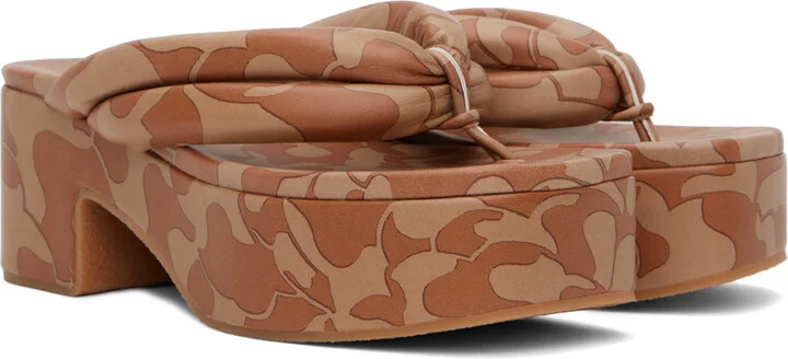 Dries Van Noten Brown Platform Thong Sandals - Image 4