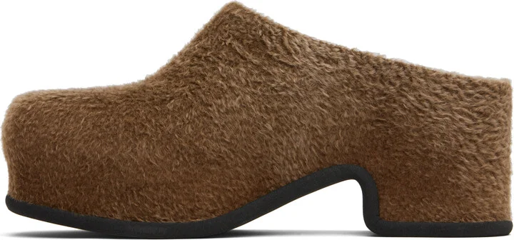 Dries Van Noten Brown Shearling Slip-on Loafers - Image 3