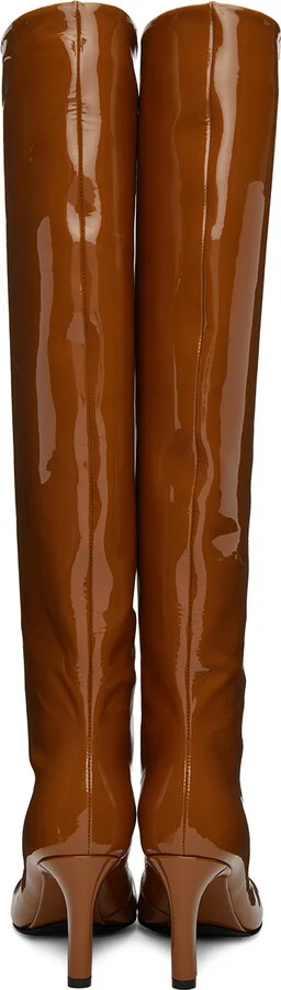 Dries Van Noten Brown Structured Tall Boots - Image 2