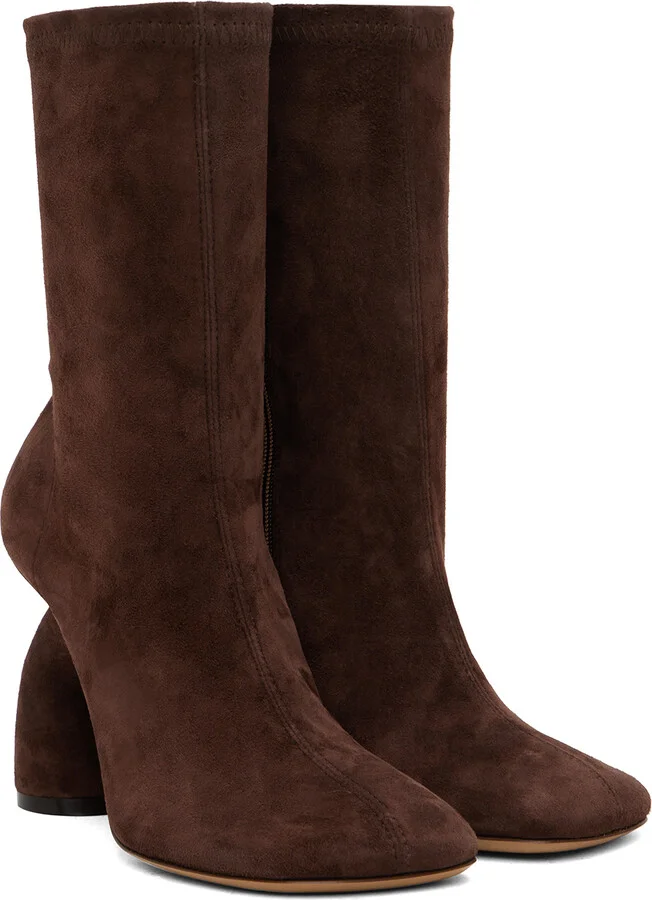Dries Van Noten Brown Suede Boots - Image 4