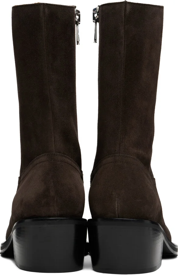 Dries Van Noten Brown Suede Boots - Image 2