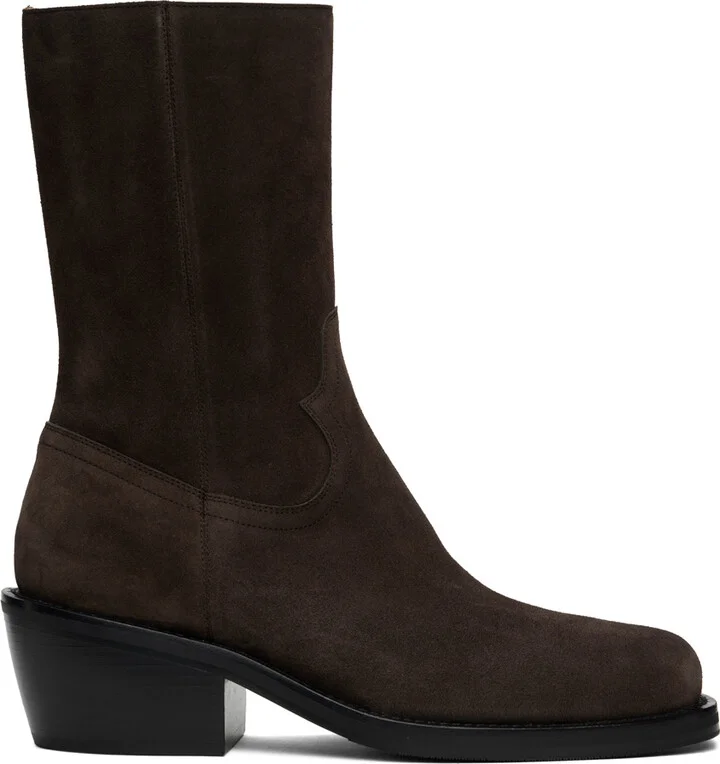 Dries Van Noten Brown Suede Boots